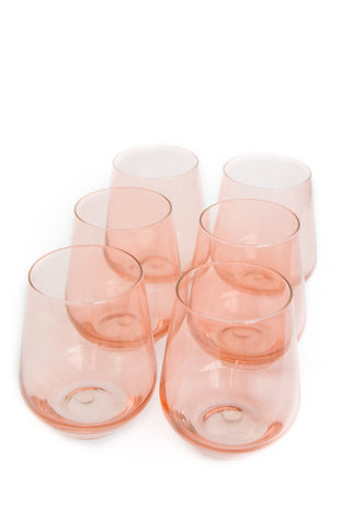 Estelle Colored Wine Stemless - Set of 6 (Blush Pink) glassware Estelle Colored Glasses   