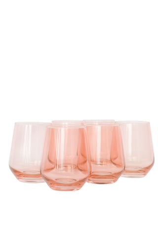 Estelle Colored Wine Stemless - Set of 6 (Blush Pink) glassware Estelle Colored Glasses   