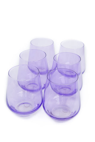 Estelle Colored Wine Stemless - Set of 6 (Lavender) glassware Estelle Colored Glasses   