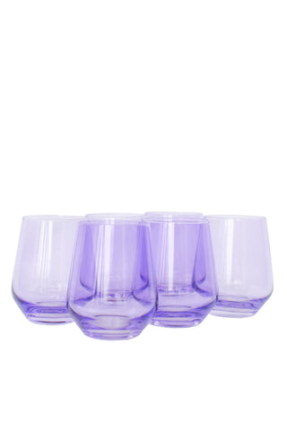 Estelle Colored Wine Stemless - Set of 6 (Lavender)