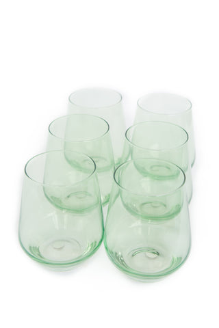 Estelle Colored Wine Stemless - Set of 6 (Mint Green) glassware Estelle Colored Glasses   