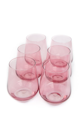 Estelle Colored Wine Stemless - Set of 6 (Rose) glassware Estelle Colored Glasses   