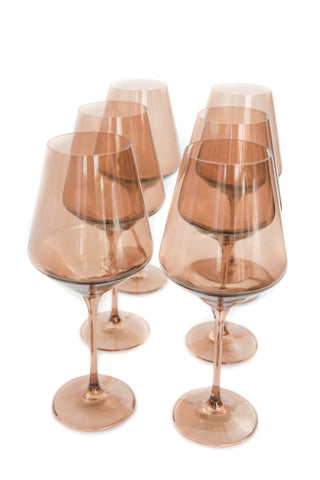 Estelle Colored Wine Stemware - Set of 6 (Amber Smoke) glassware Estelle Colored Glasses   