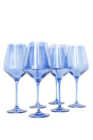 Estelle Colored Wine Stemware - Set of 6 (Cobalt Blue)