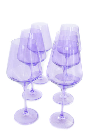 Estelle Colored Wine Stemware - Set of 6 (Lavender) glassware Estelle Colored Glasses   