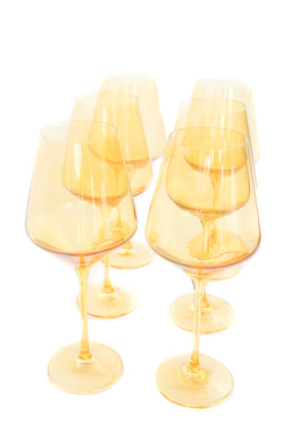Estelle Colored Wine Stemware - Set of 6 (Yellow) glassware Estelle Colored Glasses   