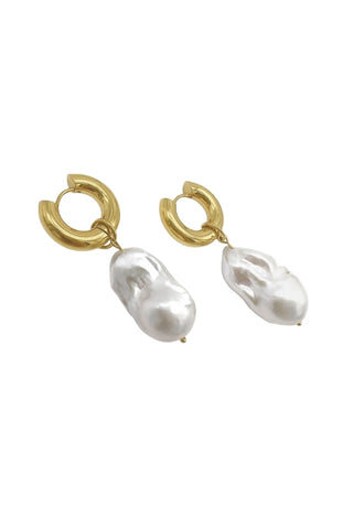 Freshwater Pearl Capri Hoop Earrings Earrings Saint Moran   