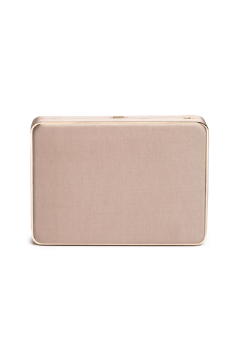 The Square Compact Case in Satin (Taupe)