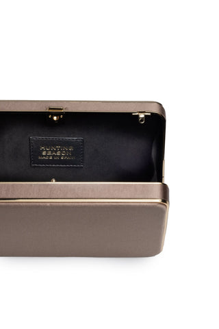 The Square Compact Case in Satin (Taupe) Handbags Hunting Season   