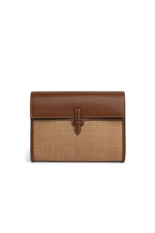 The Small Soft Clutch in Woven Fique (Cognac)