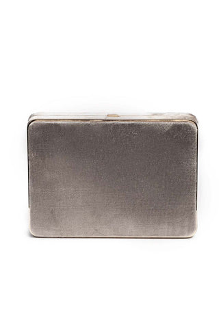 The Square Compact Case in Velvet (Silver)