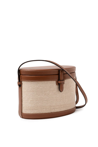 The Round Trunk in Nappa and Woven Fique (Cognac) Handbags Hunting Season   