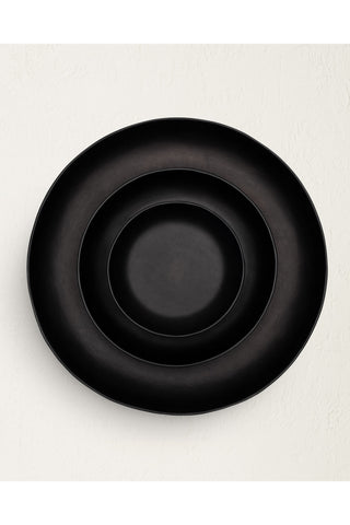 The Tray Set in Molded Leather (Black)