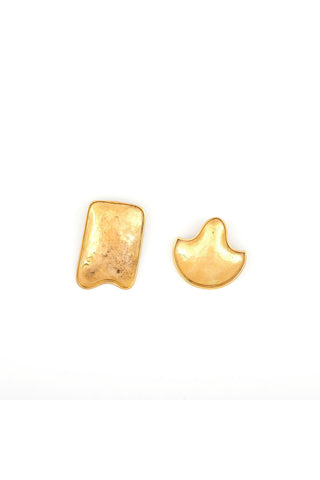 Positive Space Puzzle Earrings - Gold