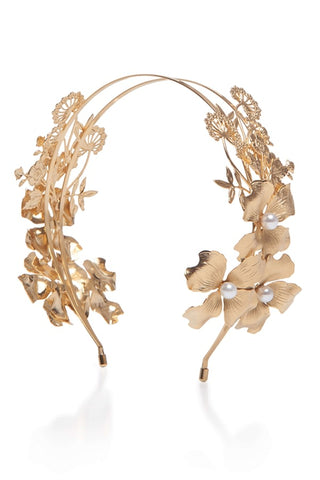 Ismenia Gold Floral Double Band Headband