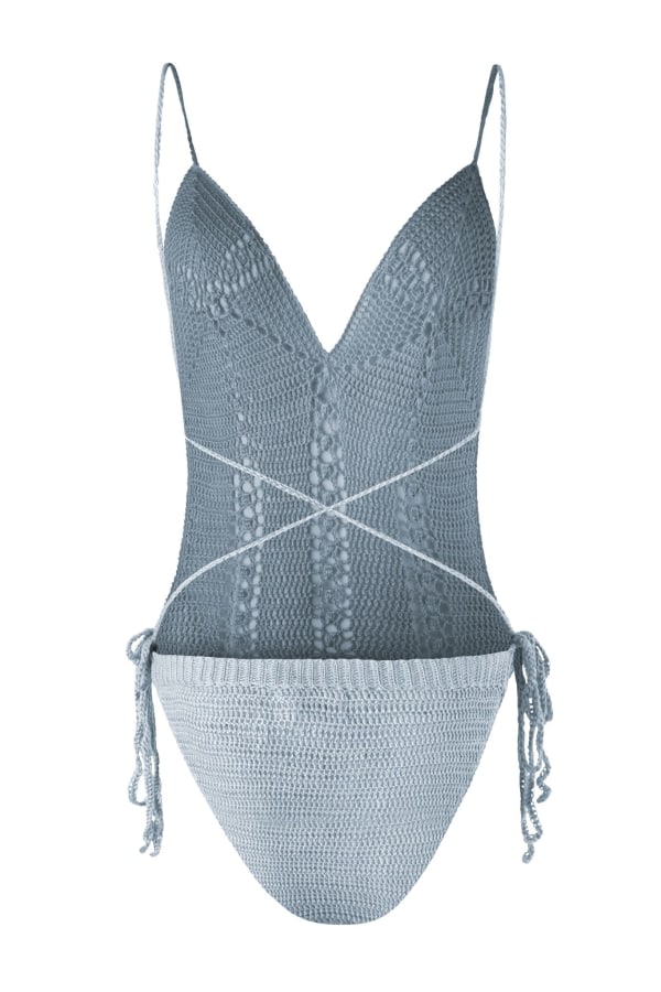 Light Blue Hand Knit Body Suit