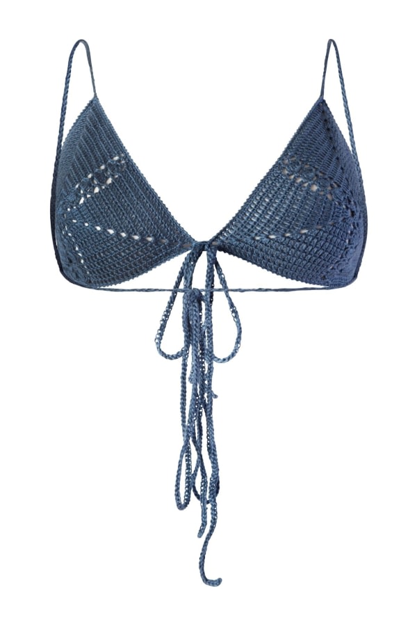 Star Sapphire Hand Crochet Bikini Top