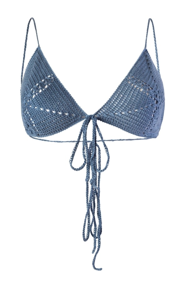 Star Sapphire Hand Crochet Bikini Top