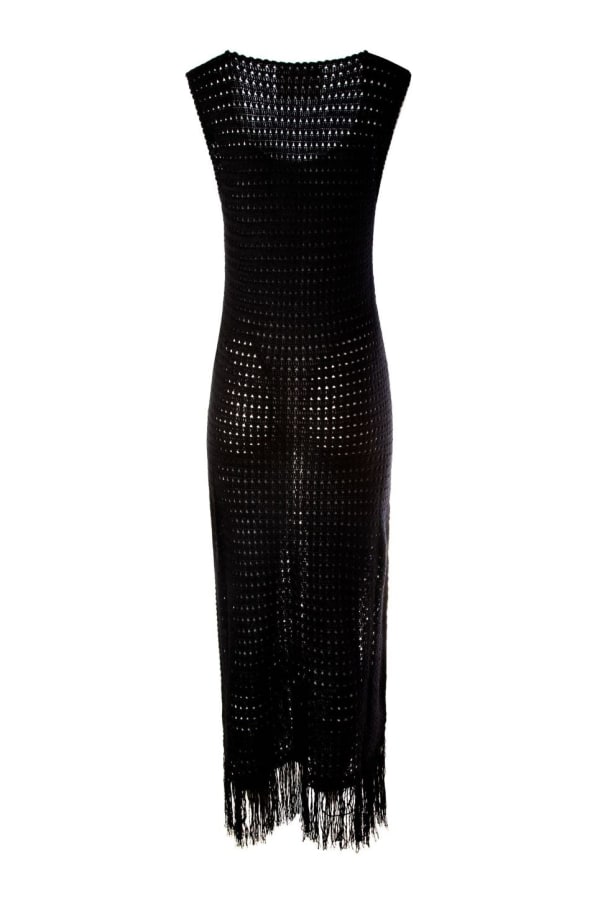 Black Hand Crochet Dress