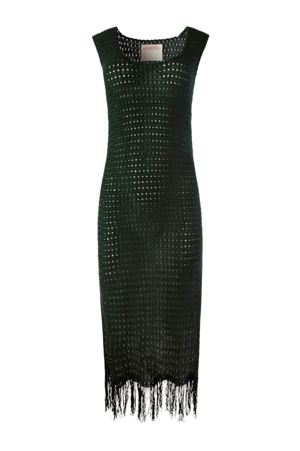 Hunter Green Hand Crochet Dress