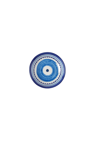 Circle Ceramic Plates, Blue & White