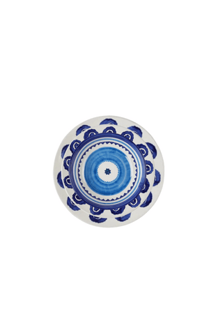 Circle Ceramic Plates, Blue & White