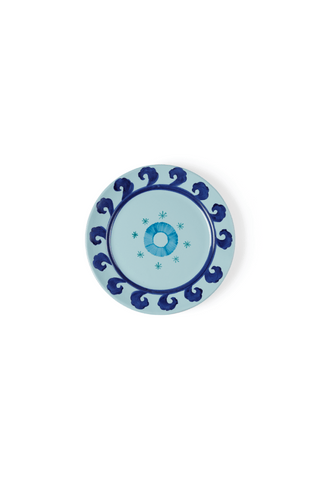 Circle Ceramic Plates, Blue & Teal