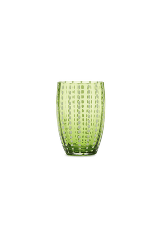 Perle Tumbler Glass, Green, Set of 2