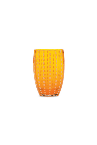 Perle Tumbler Glass, Orange, Set of 2