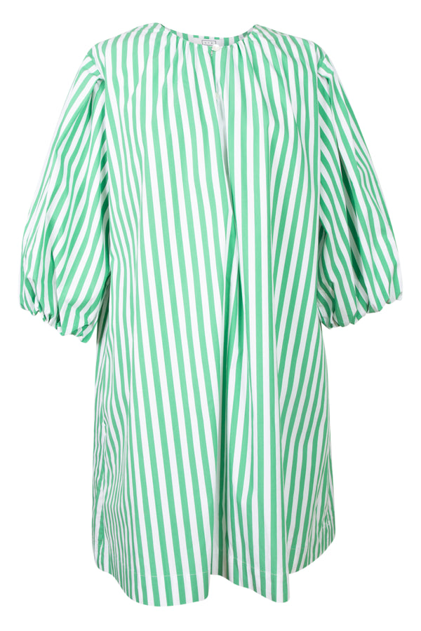 Portofinito Dress in Green and White Stripe