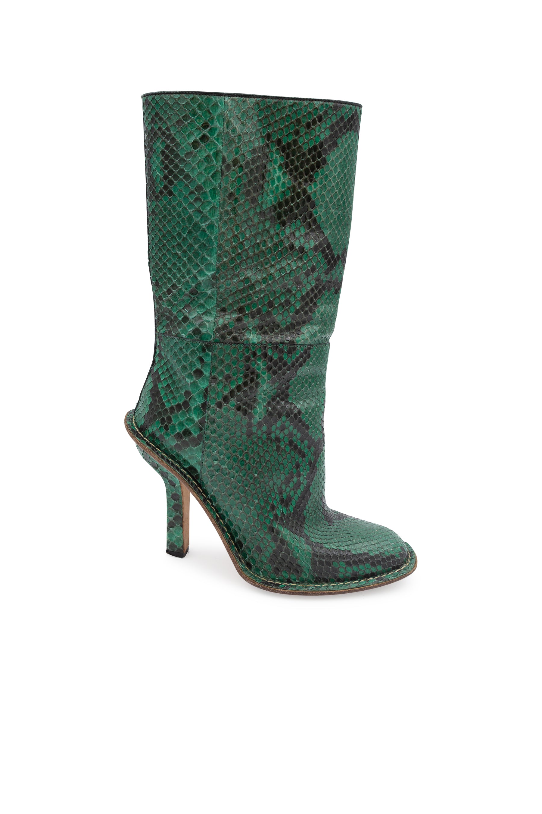 'Python' Ankle Boot in Spring Green