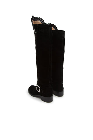 Suede Buckle Over the Knee Boot Shoes Valentino   