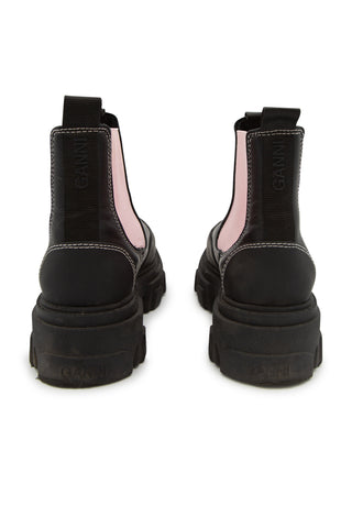 Calf Leather Lug Sole Boot in Black/Pink | (est. retail $425)
