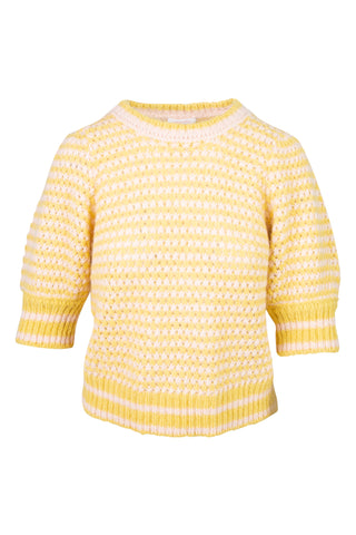 Yellow and Pink Knit Sweater
