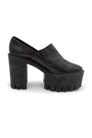 Black Platform Heeled Loafer